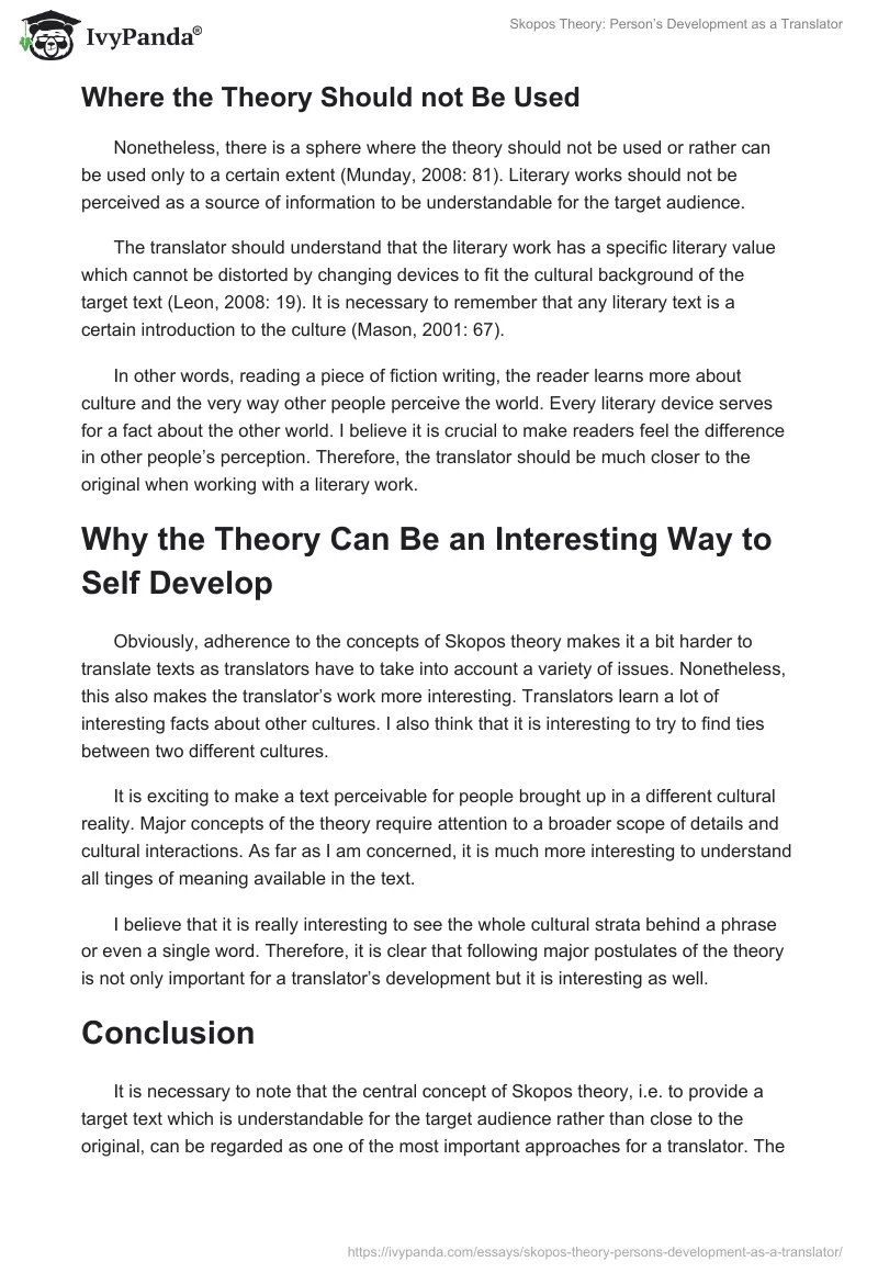Skopos Theory: Person’s Development as a Translator. Page 3