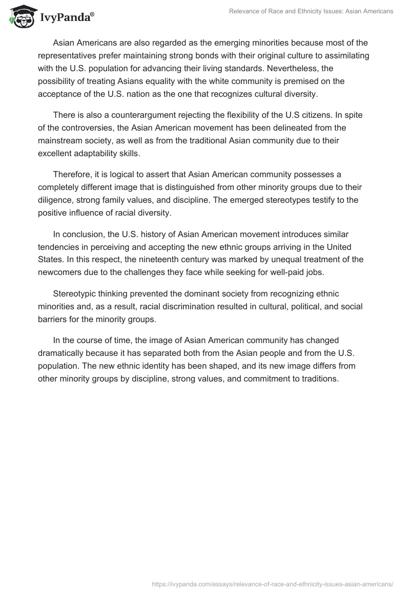 Relevance of Race and Ethnicity Issues: Asian Americans. Page 2