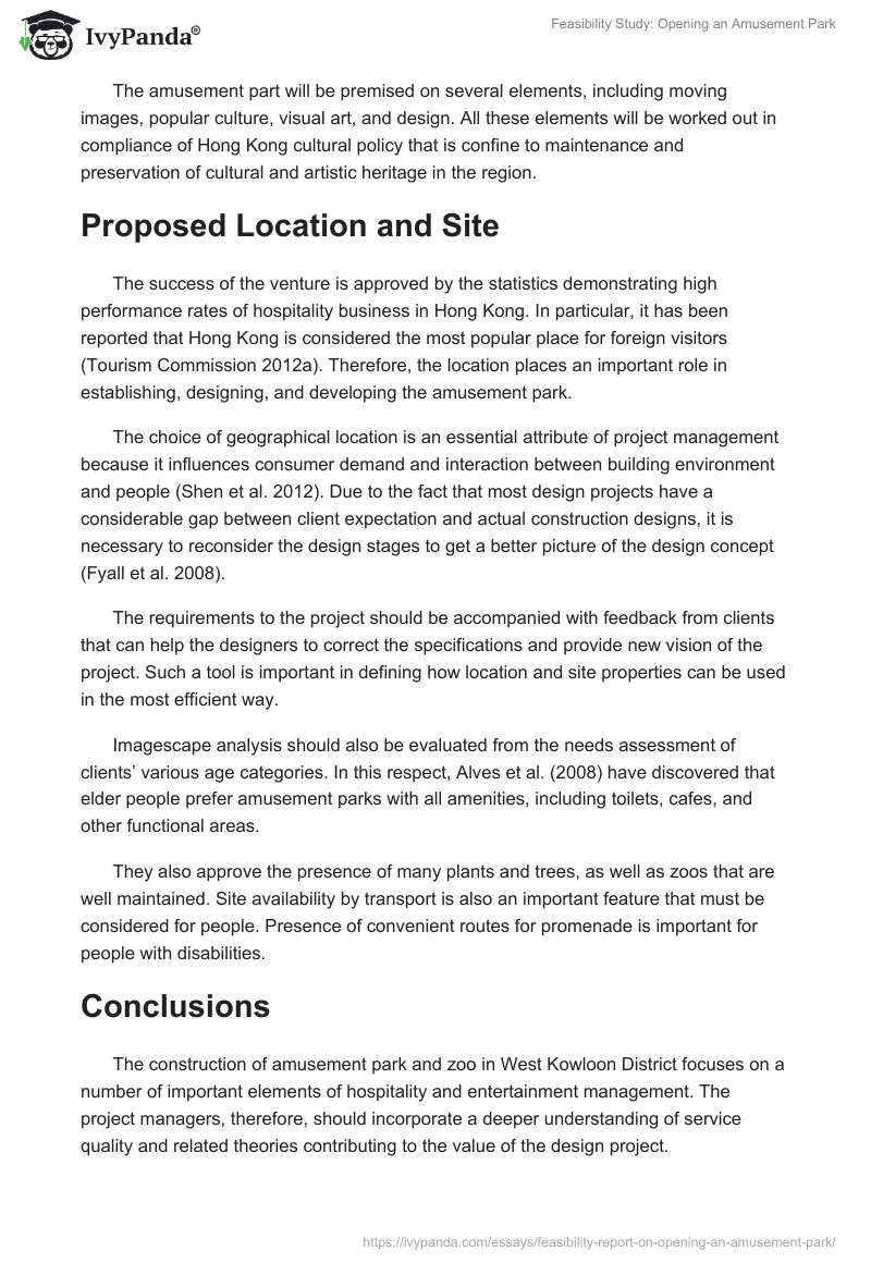 Feasibility Study: Opening an Amusement Park. Page 4