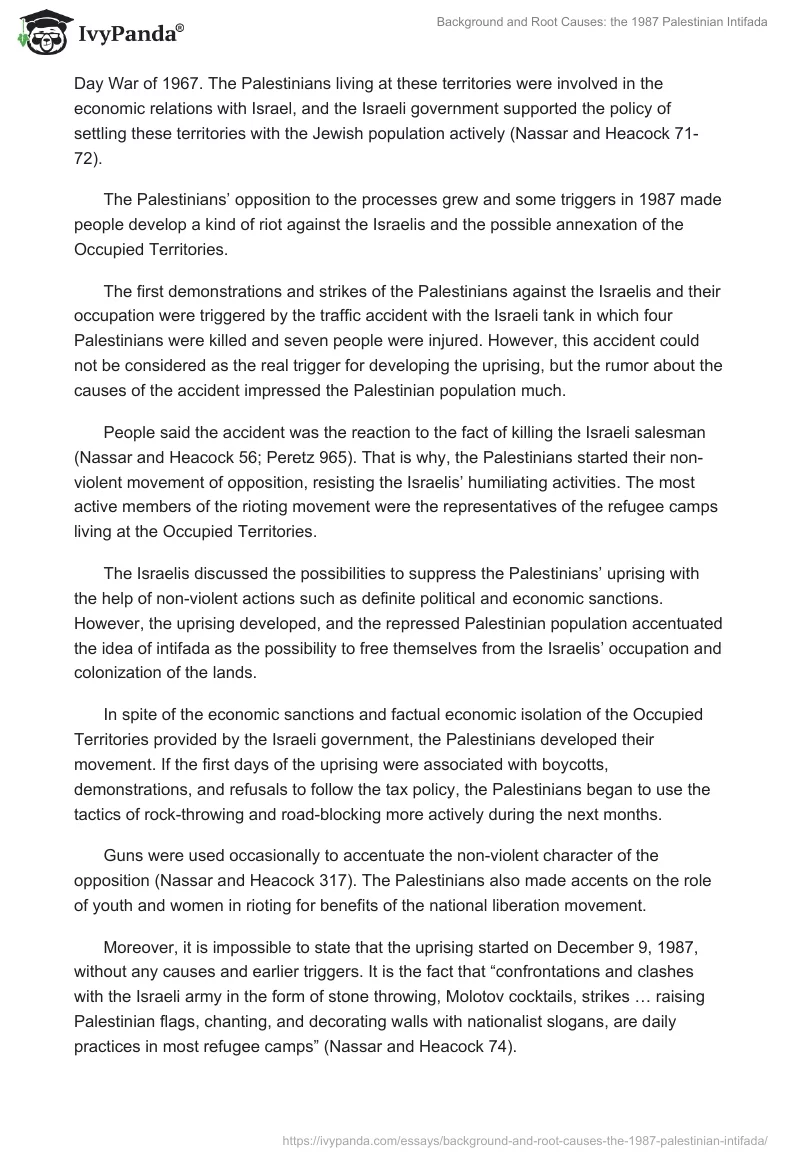 Background and Root Causes: the 1987 Palestinian Intifada. Page 2