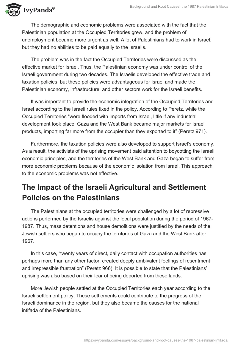 Background and Root Causes: the 1987 Palestinian Intifada. Page 4