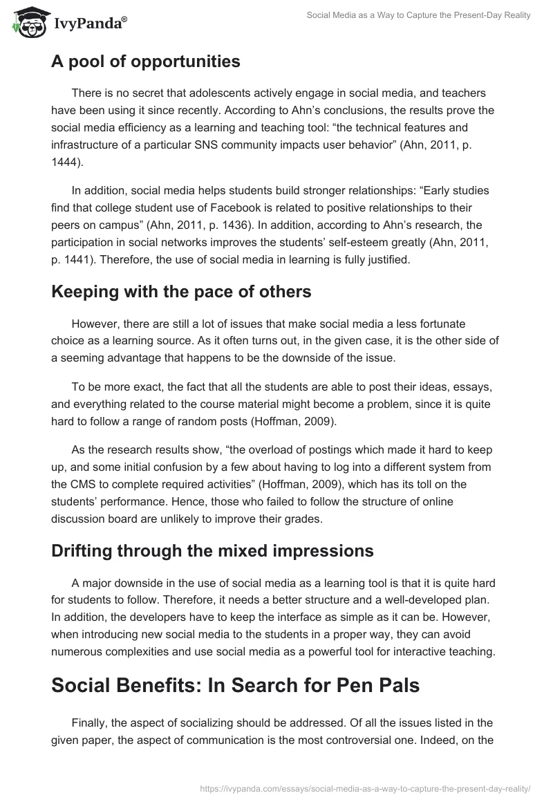 Social Media as a Way to Capture the Present-Day Reality. Page 3