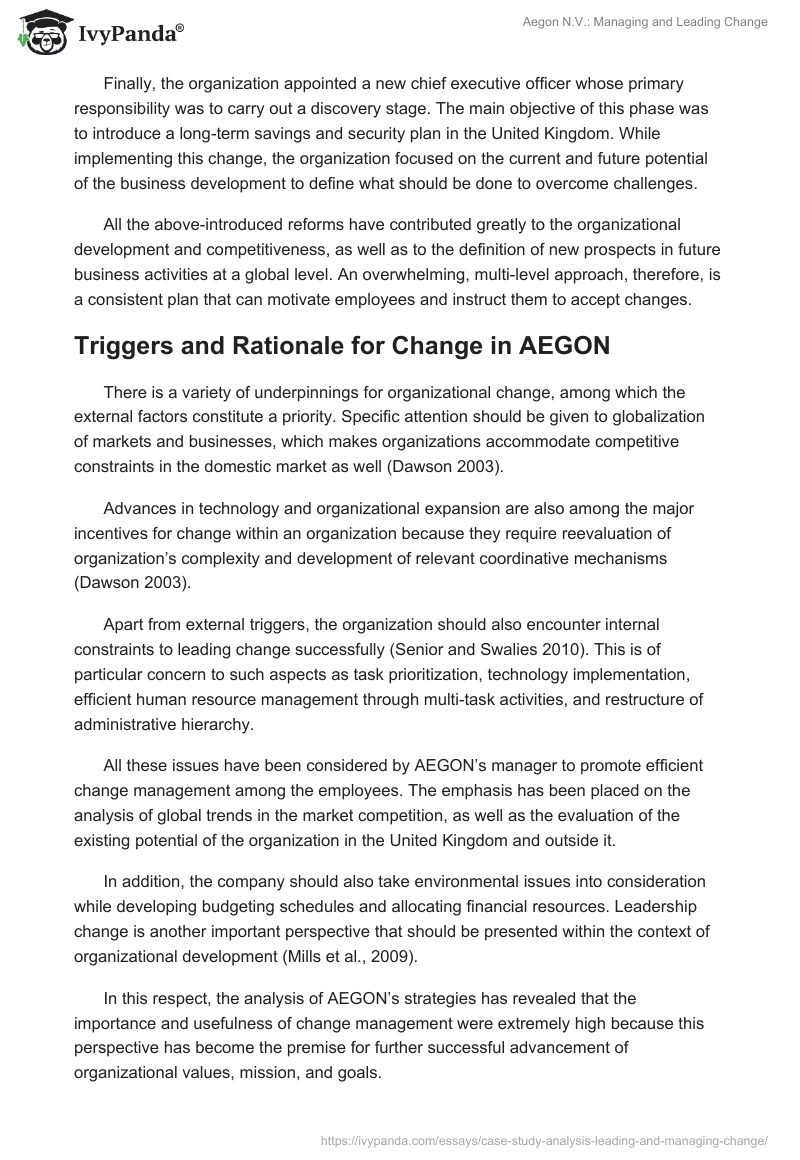 AEGON N.V.: Managing and Leading Change. Page 3