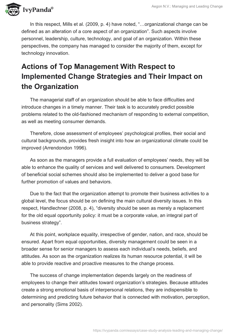 AEGON N.V.: Managing and Leading Change. Page 4