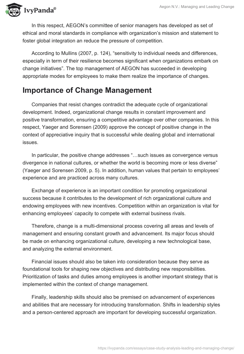 AEGON N.V.: Managing and Leading Change. Page 5