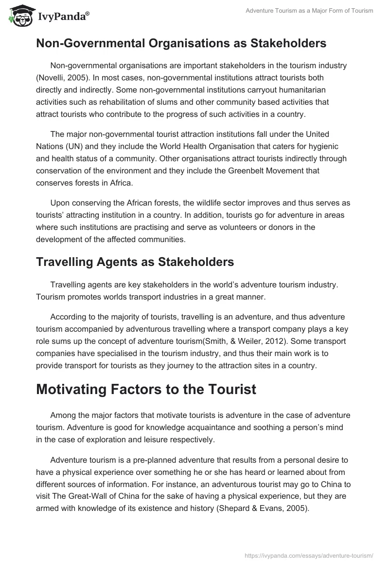 Adventure Tourism as a Major Form of Tourism. Page 5