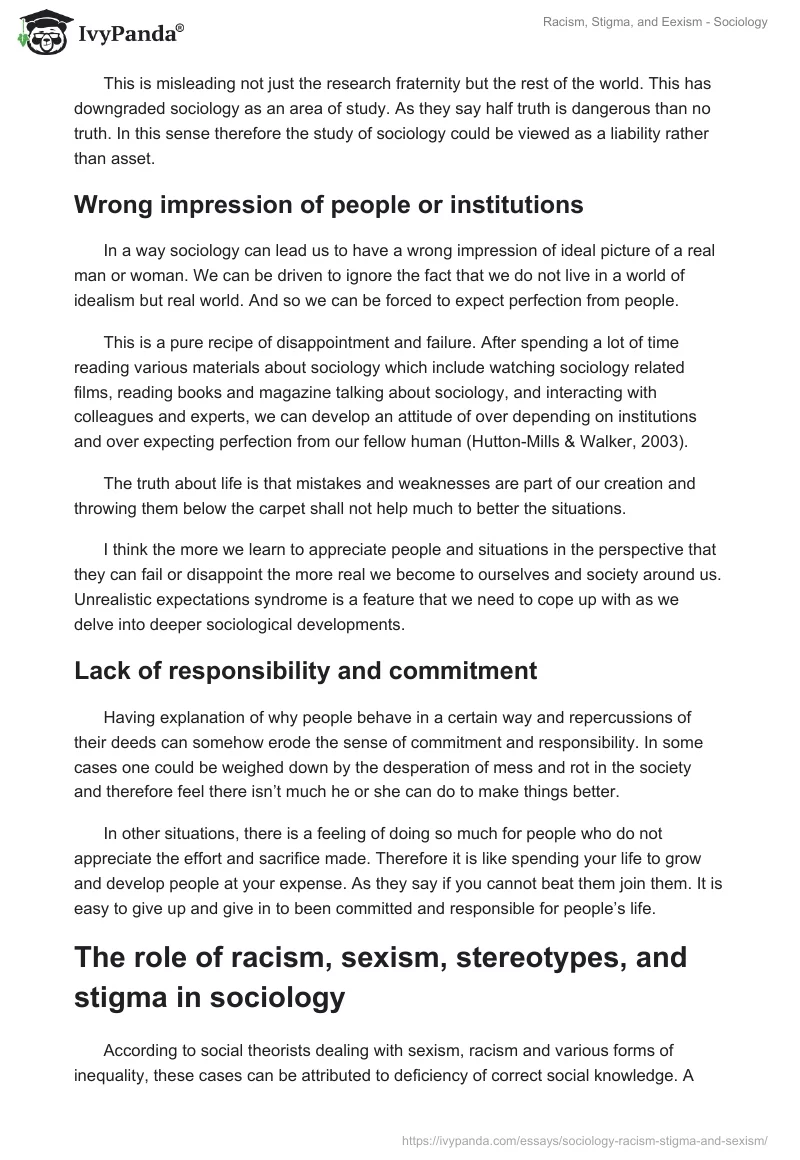 sociology essay on racism