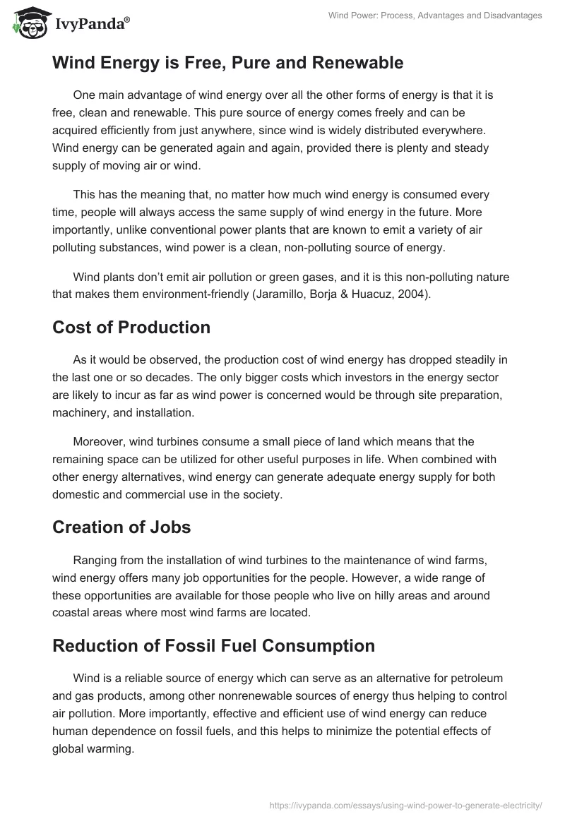 Wind Power: Process, Advantages and Disadvantages. Page 3