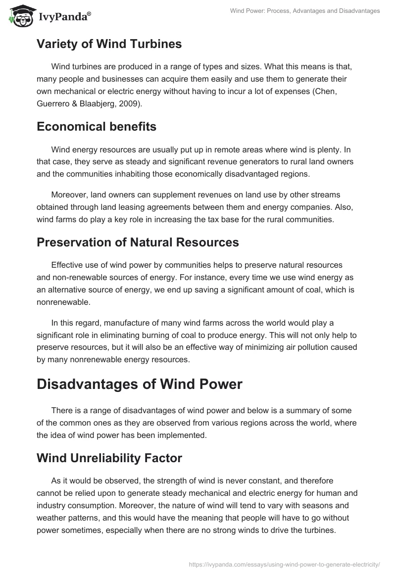 Wind Power: Process, Advantages and Disadvantages. Page 4