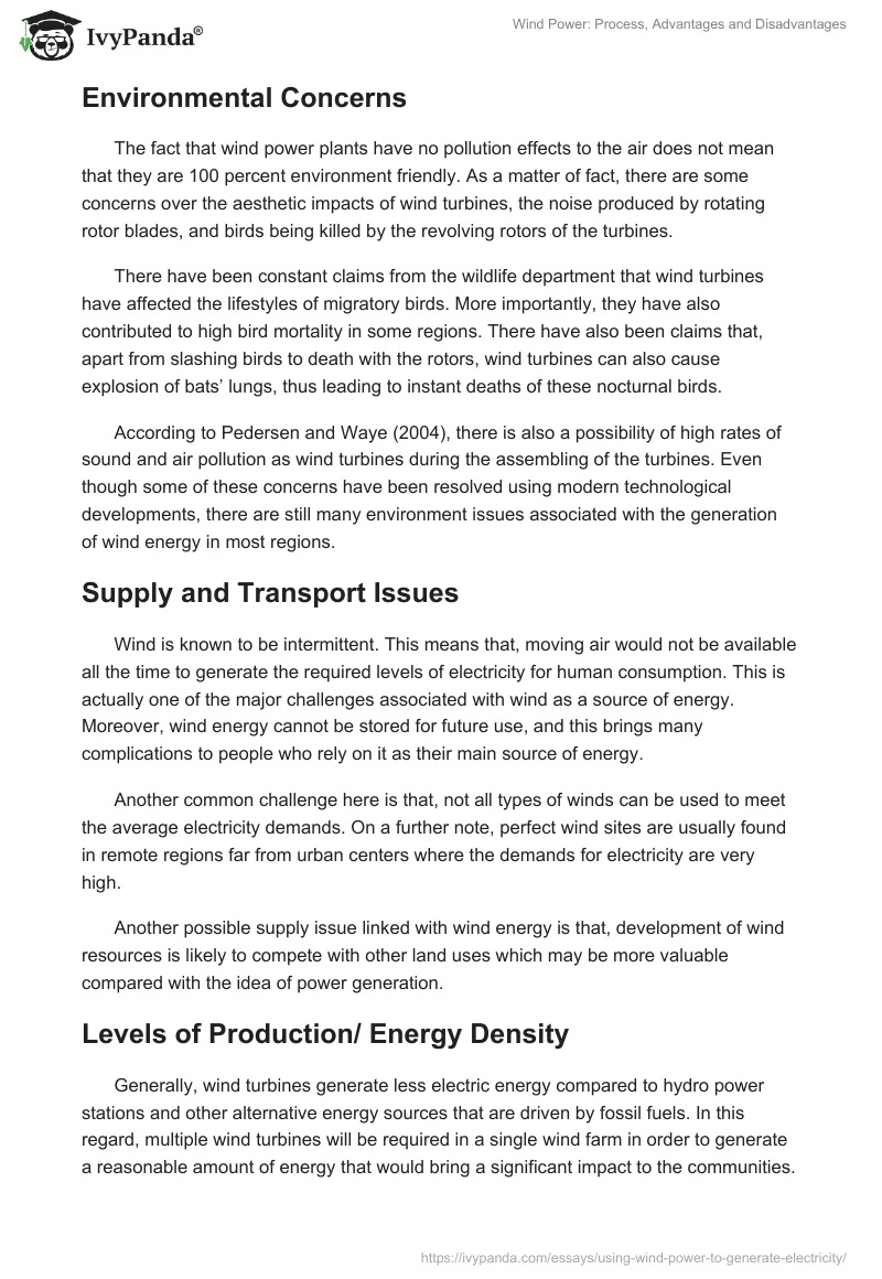 Wind Power: Process, Advantages and Disadvantages. Page 5
