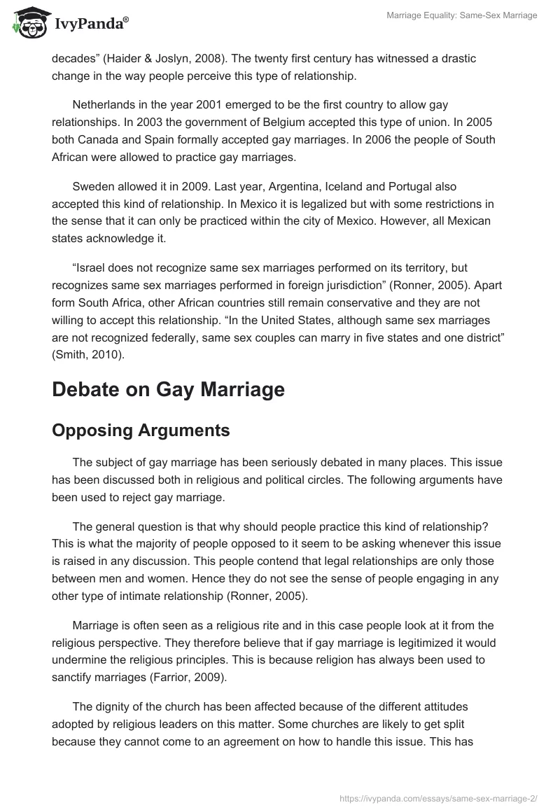 Marriage Equality Same Sex Marriage 1619 Words Critical Writing Example