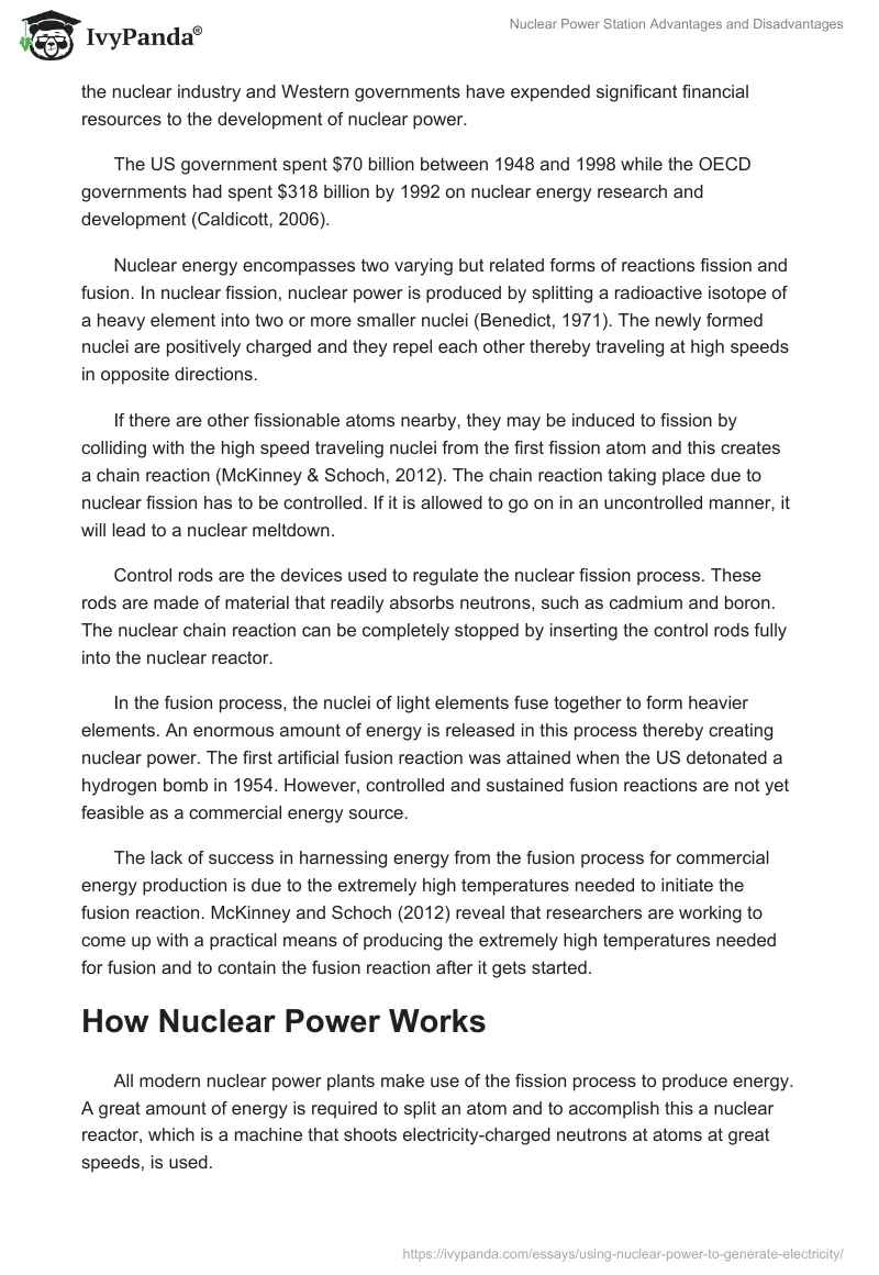 Nuclear Power Station Advantages and Disadvantages. Page 2