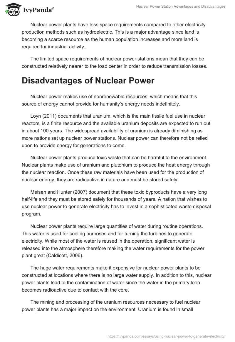 Nuclear Power Station Advantages and Disadvantages. Page 5
