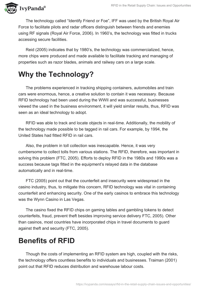 RFID in the Retail Supply Chain: Issues and Opportunities. Page 2