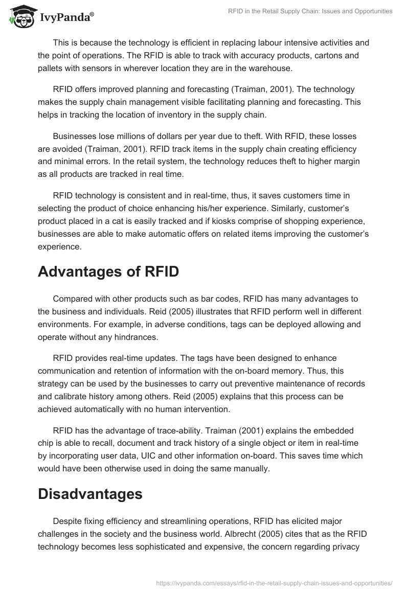 RFID in the Retail Supply Chain: Issues and Opportunities. Page 3