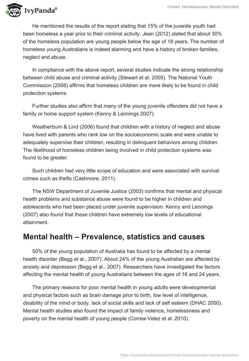 Crimes, Homelessness, Mental Disorders. Page 4