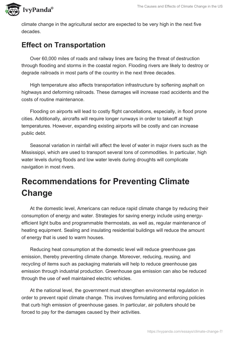 The Causes and Effects of Climate Change in the US. Page 5