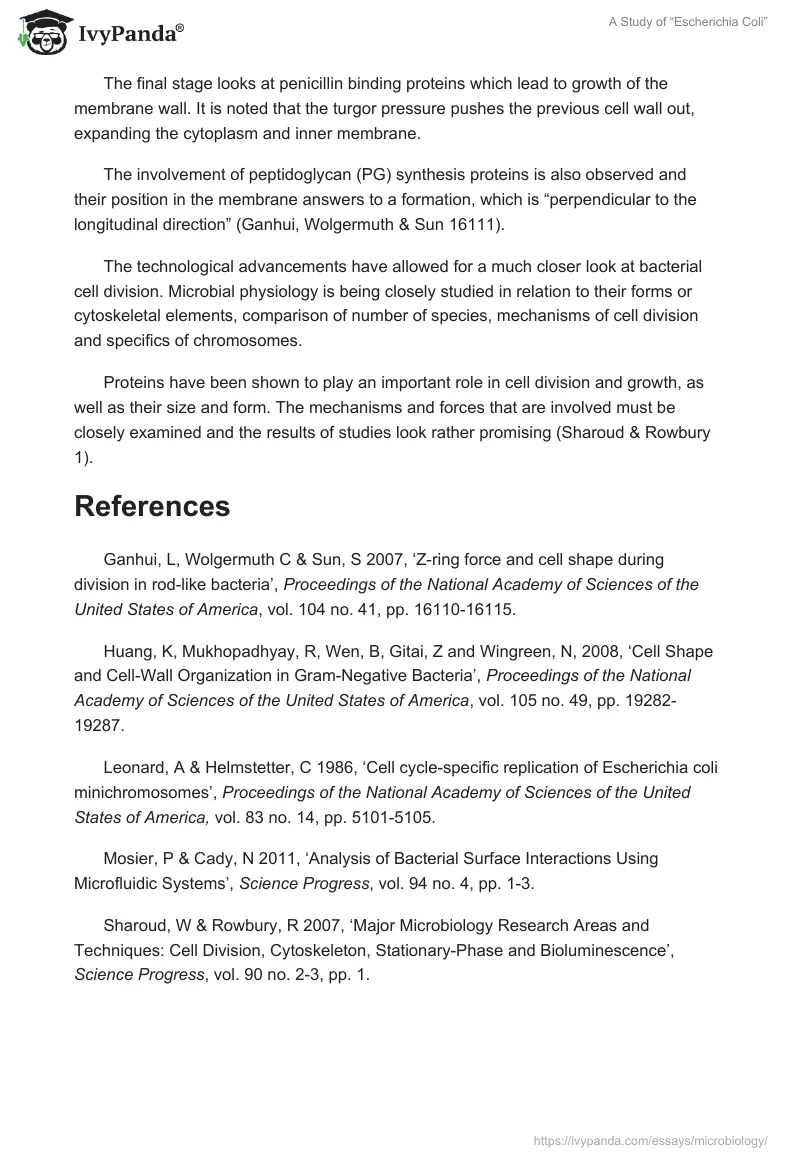 A Study of “Escherichia Coli”. Page 2