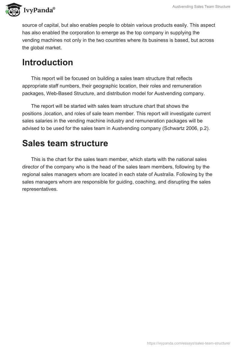 Austvending Sales Team Structure. Page 3