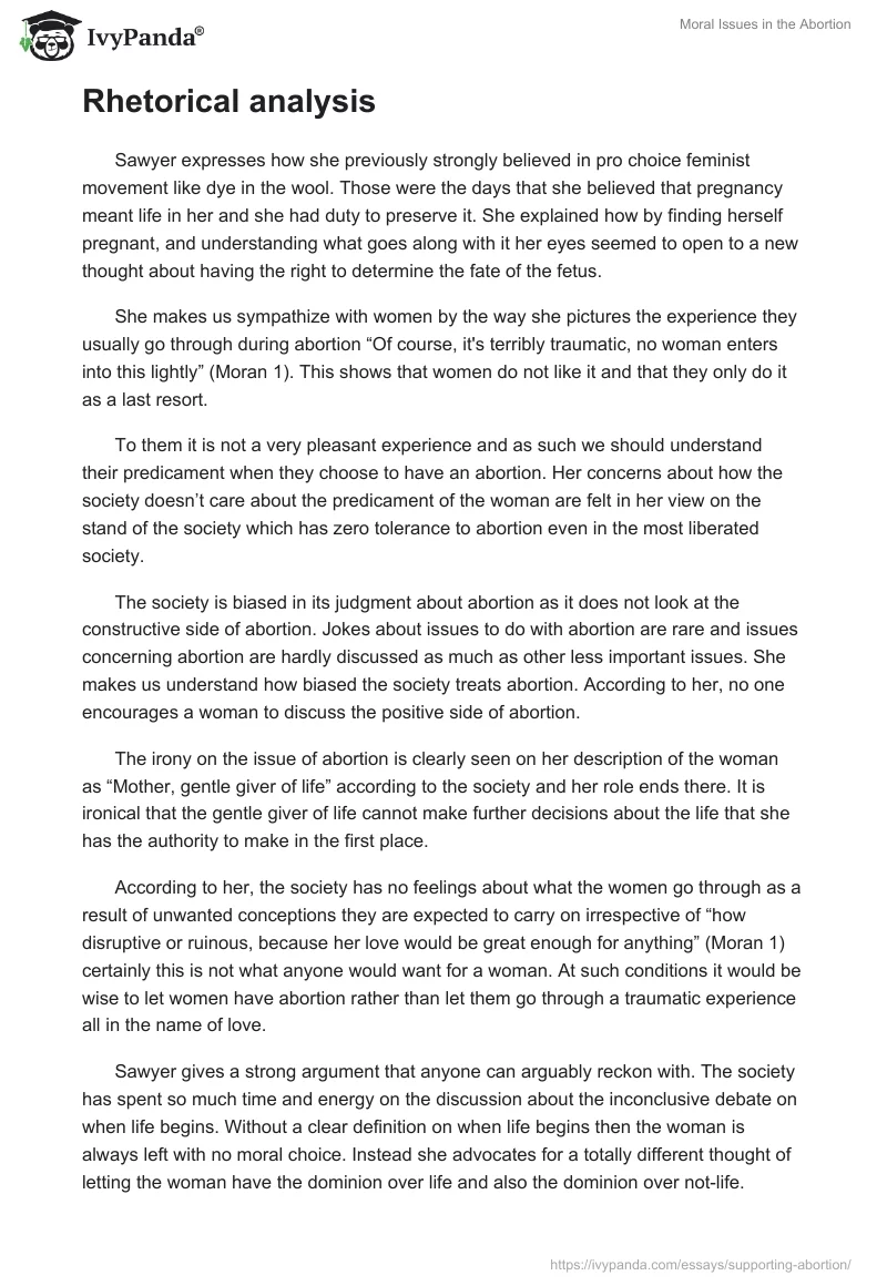 Moral Issues in the Abortion. Page 2