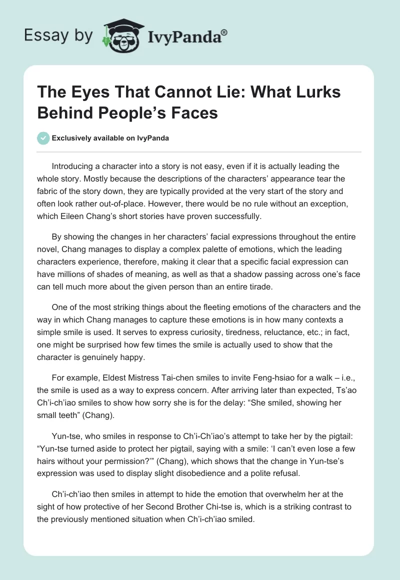 The Eyes That Cannot Lie: What Lurks Behind People’s Faces. Page 1
