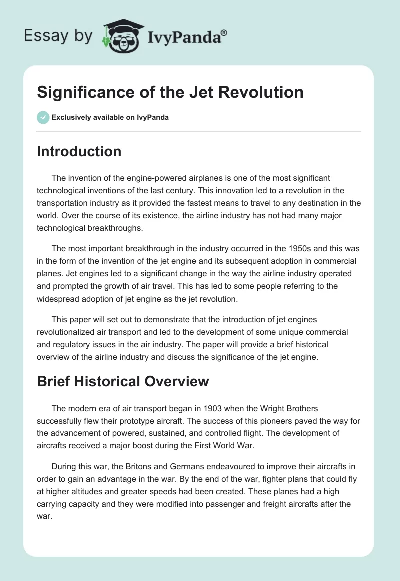 Significance of the Jet Revolution. Page 1