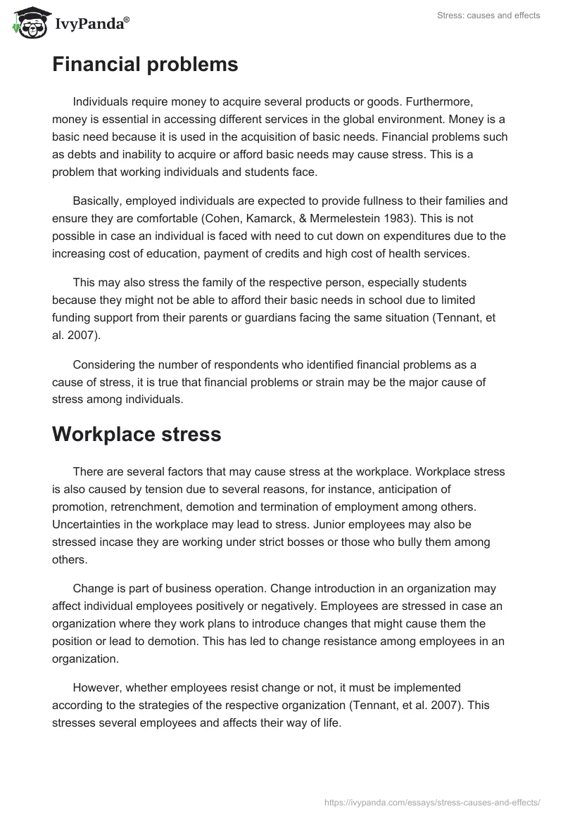 Stress: causes and effects. Page 5