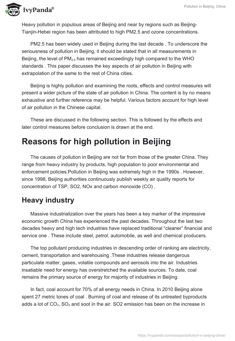 Pollution in Beijing, China. Page 2