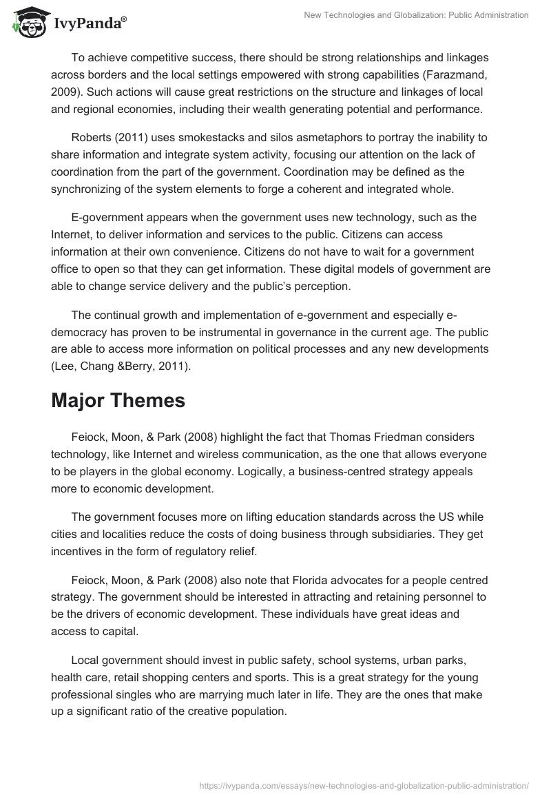 New Technologies and Globalization: Public Administration. Page 2