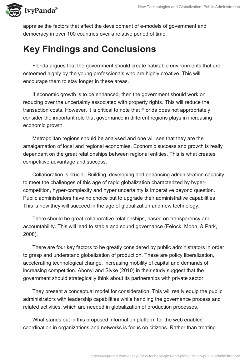 New Technologies and Globalization: Public Administration. Page 5