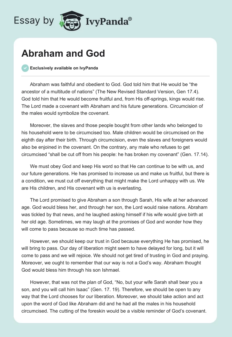 Abraham and God. Page 1