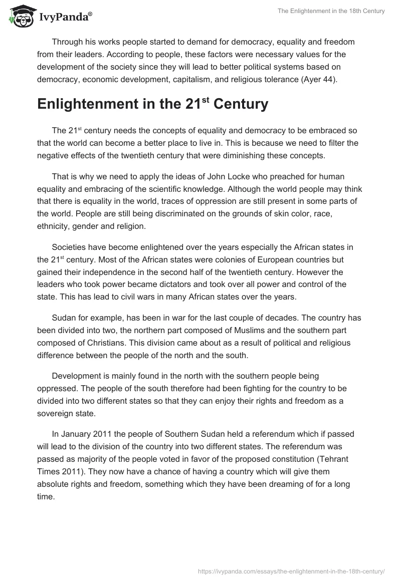 The Enlightenment in the 18th Century. Page 3