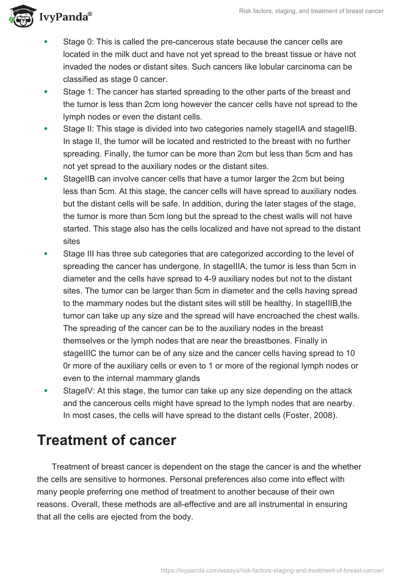 Risk Factors, Staging, and Treatment of Breast Cancer. Page 5