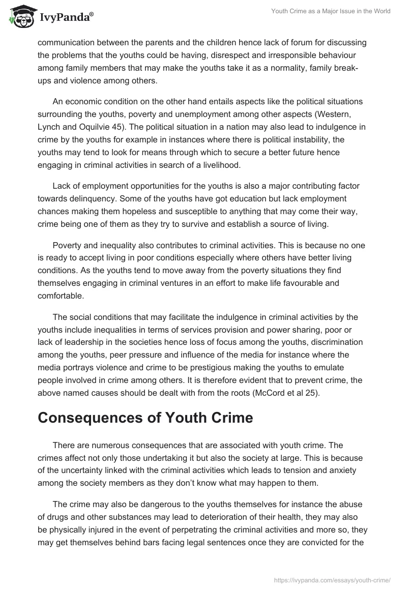 Youth Crime as a Major Issue in the World. Page 2
