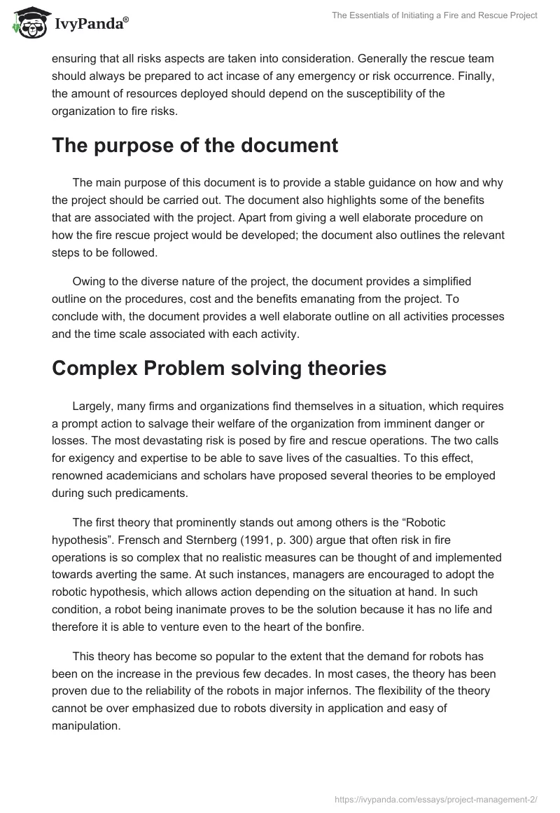 The Essentials of Initiating a Fire and Rescue Project. Page 5