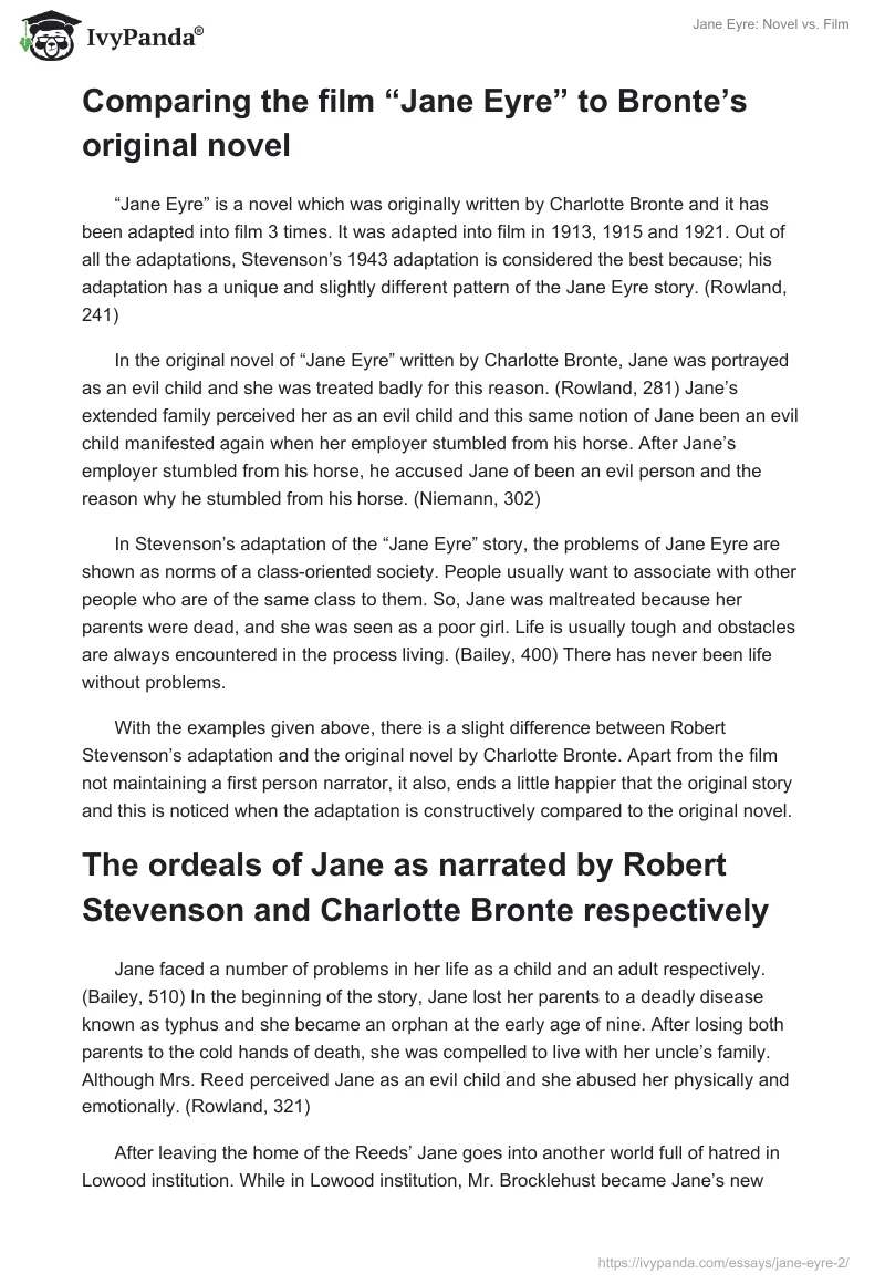 Jane Eyre: Novel vs. Film. Page 2