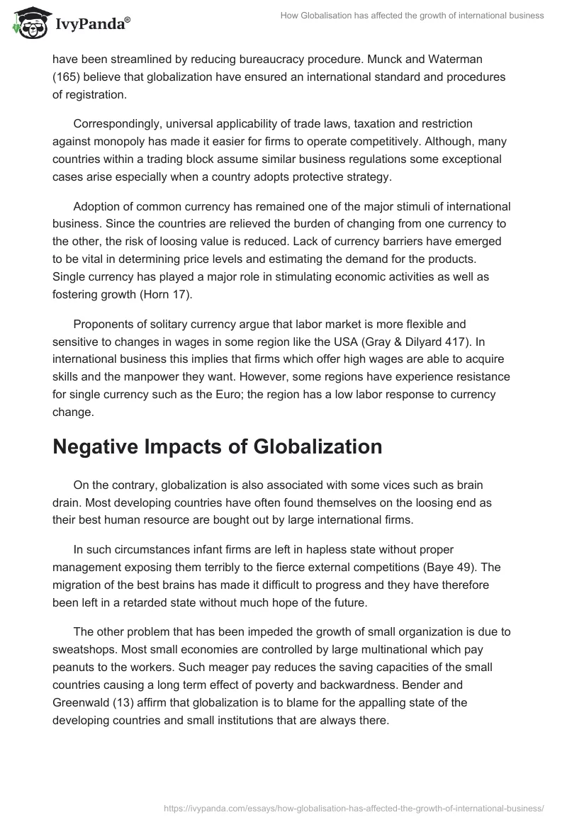 How Globalisation has affected the growth of international business. Page 3