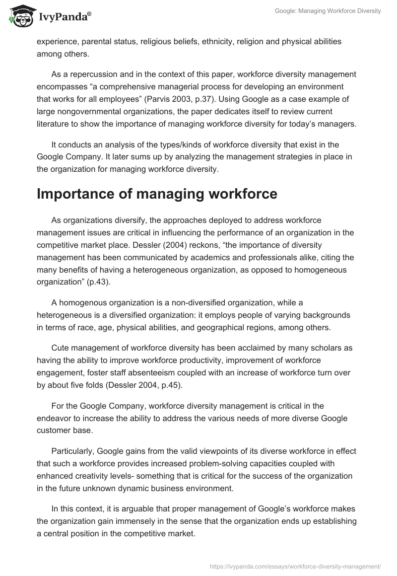 Google: Managing Workforce Diversity. Page 2