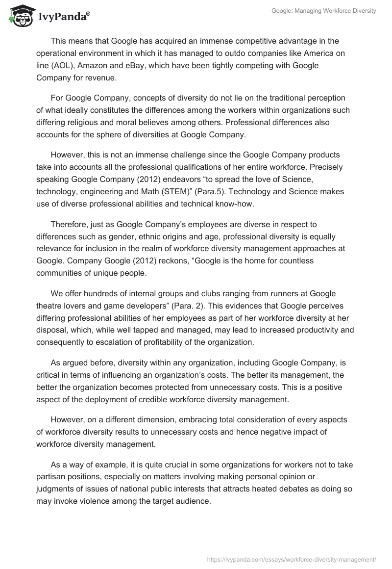 Google: Managing Workforce Diversity. Page 5