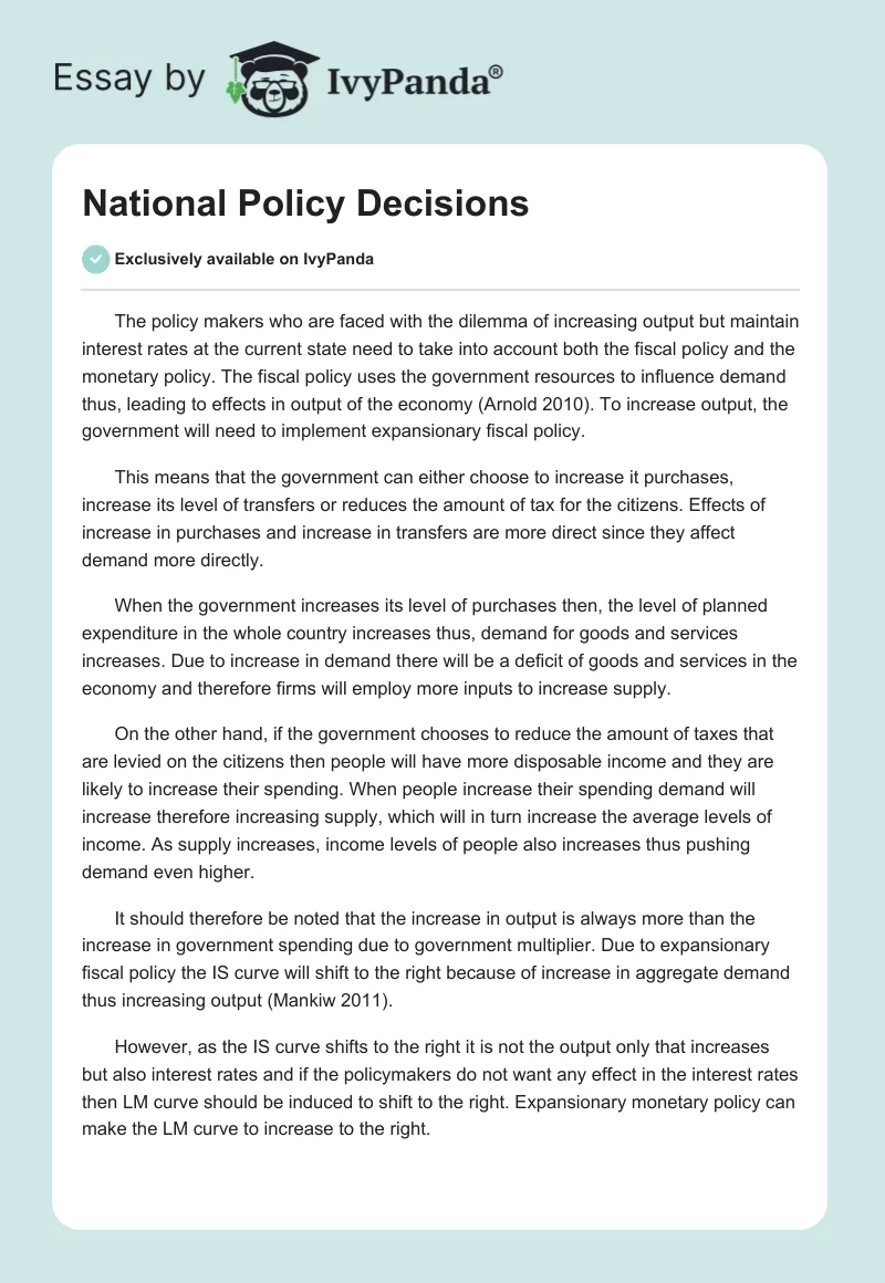 National Policy Decisions. Page 1