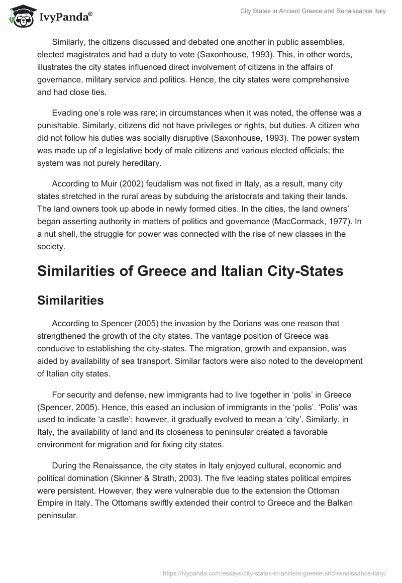 City States in Ancient Greece and Renaissance Italy. Page 2