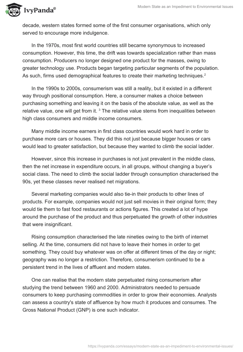 Modern State as an Impediment to Environmental Issues. Page 2