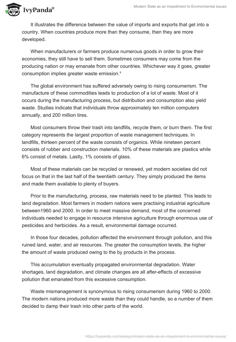 Modern State as an Impediment to Environmental Issues. Page 3