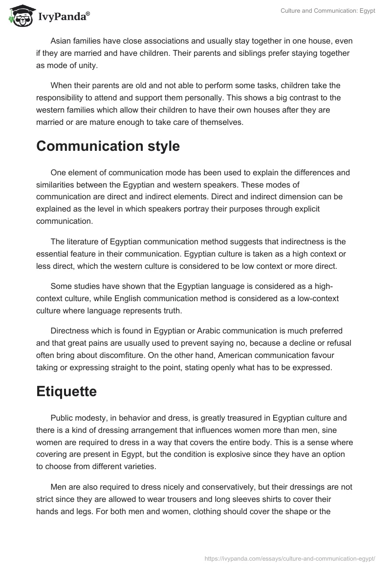 Culture and Communication: Egypt. Page 3