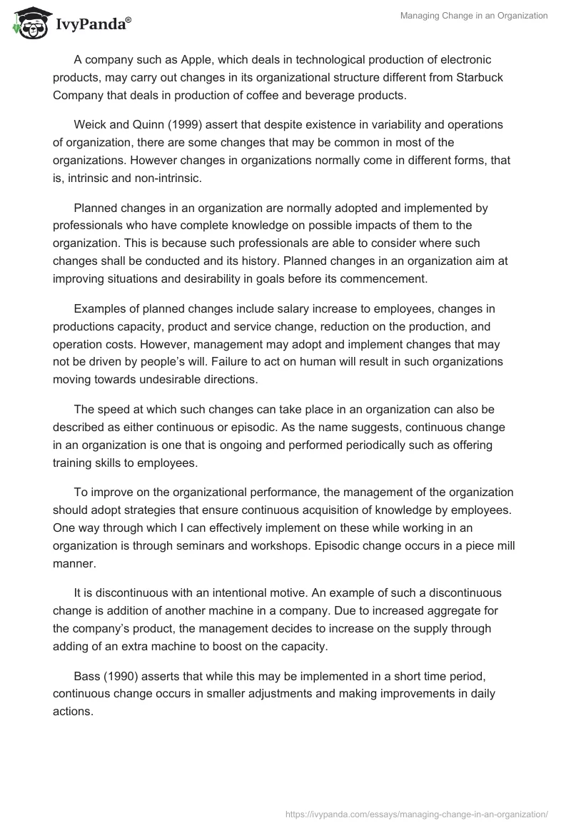 Managing Change in an Organization. Page 3