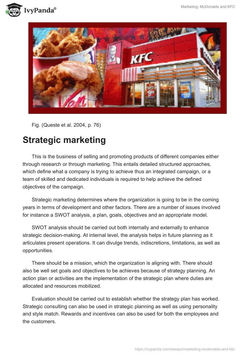 Marketing: McDonalds and KFC. Page 4
