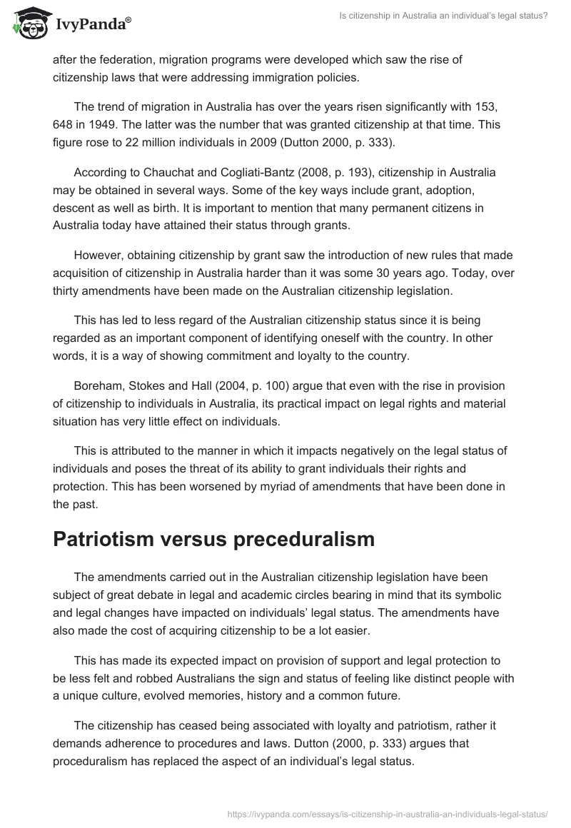 Is citizenship in Australia an individual’s legal status?. Page 2