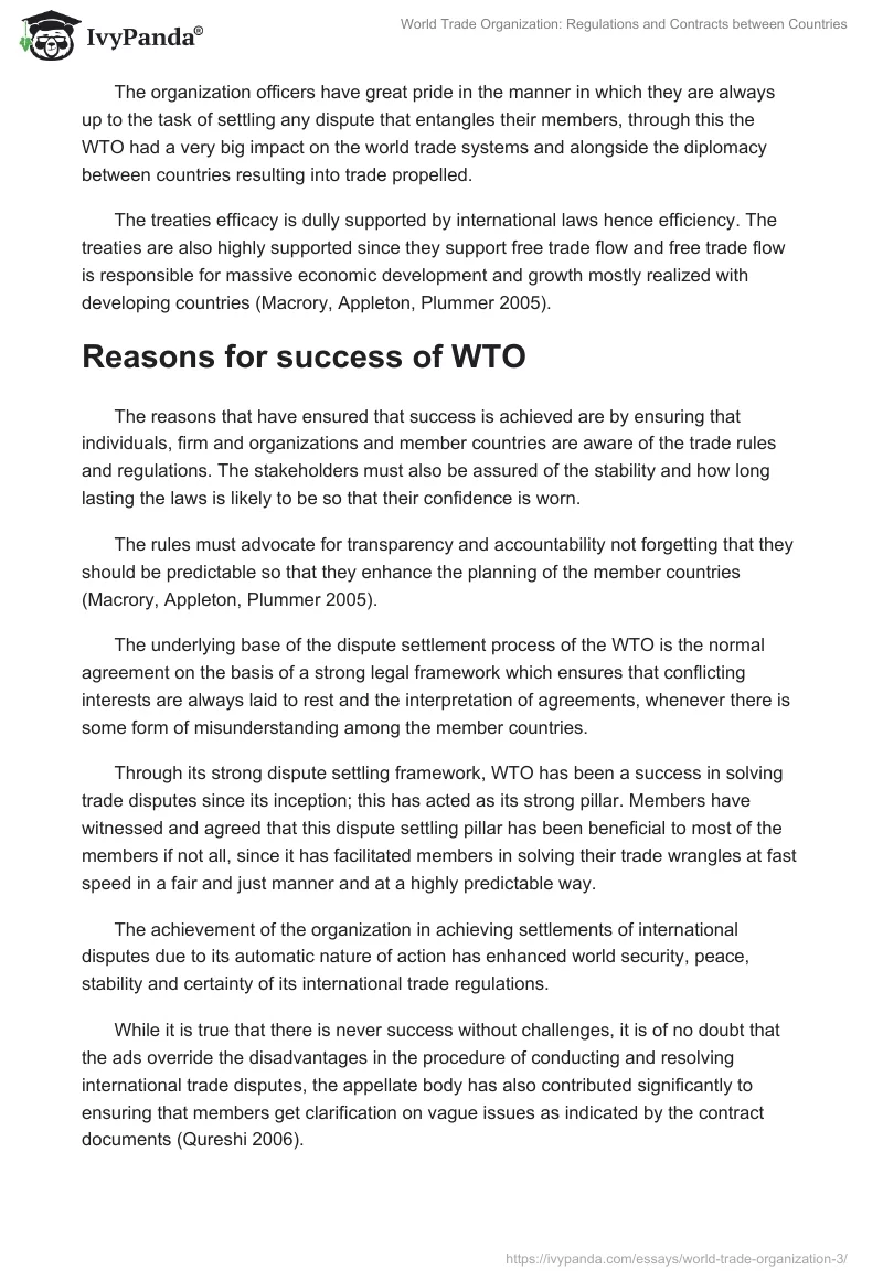 World Trade Organization: Regulations and Contracts between Countries. Page 3
