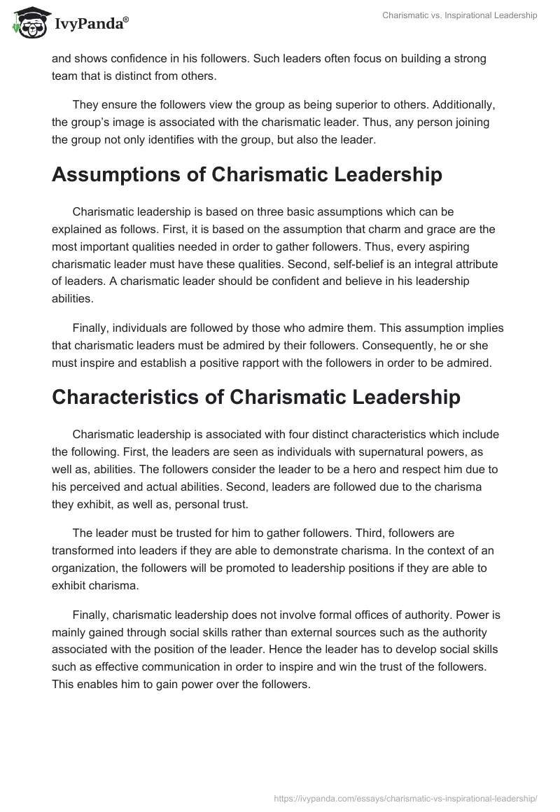 Charismatic vs. Inspirational Leadership. Page 3