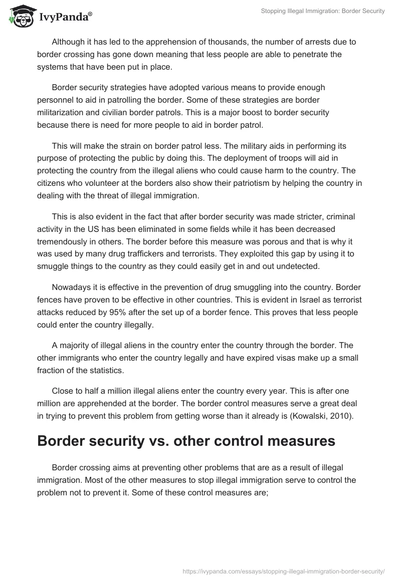 Stopping Illegal Immigration: Border Security. Page 3